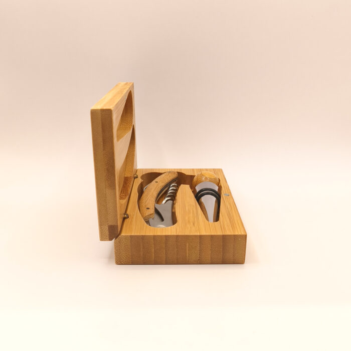 Kit de vino - Descorchador Bambú Ecológico - Imagen 3