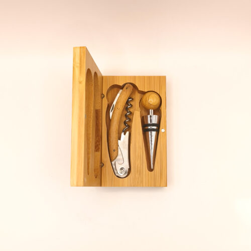 Kit de vino - Descorchador Bambú Ecológico