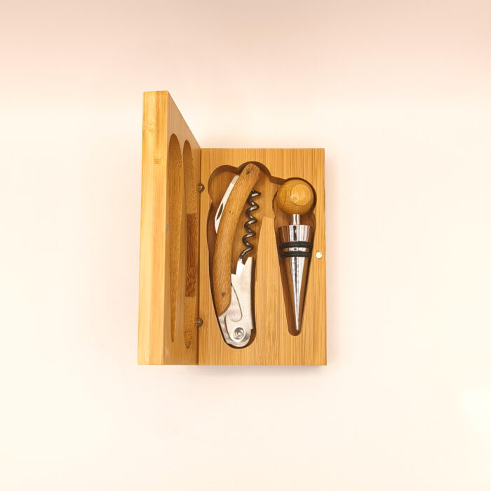 Kit de vino - Descorchador Bambú Ecológico