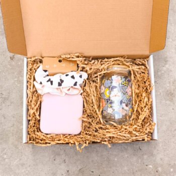 Caja de Regalo - Mini joyero portátil Scrunchies Vaso de vidrio