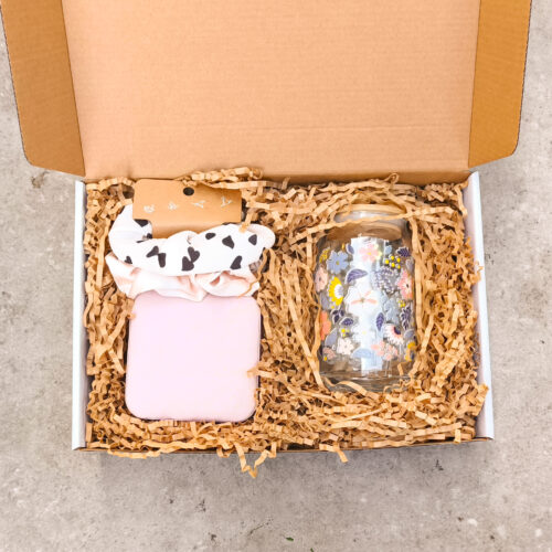 Caja de Regalo - Mini joyero portátil Scrunchies Vaso de vidrio