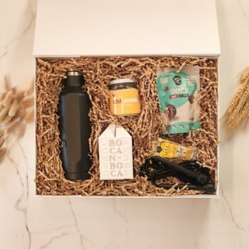 Caja de regalo - Botella de agua Cuerda para saltar + Snacks saludables