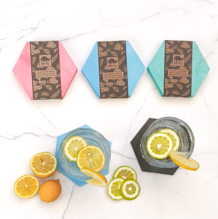 Posavasos Hexagonales marmolados Peyu - Imagen 2