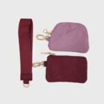 Set monedero tarjetero con strap bicolor