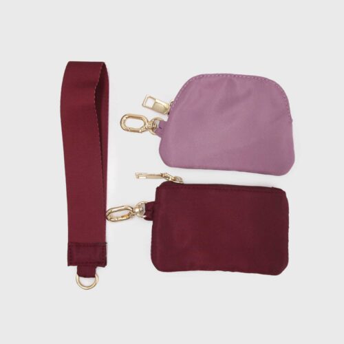 Set monedero tarjetero con strap bicolor