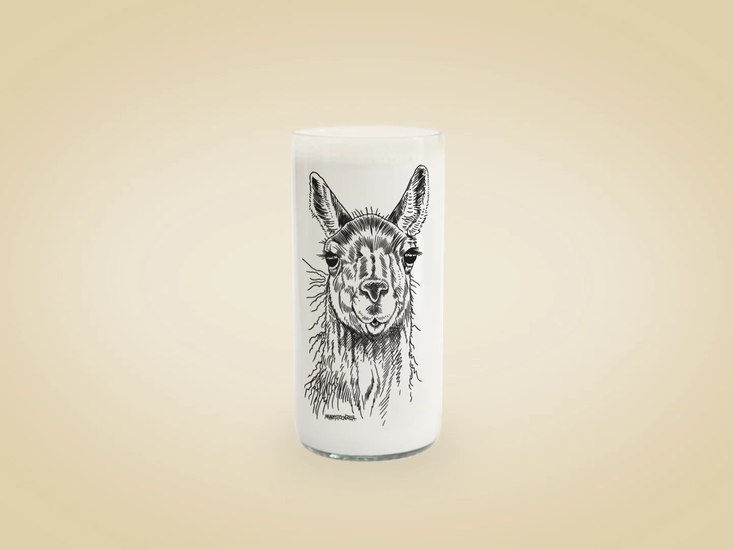 1-GUANACO-ANIMALES-AMENAZADOS-6-VASO-500-ML-15-CM-GREEN-GLASS-GARUGA
