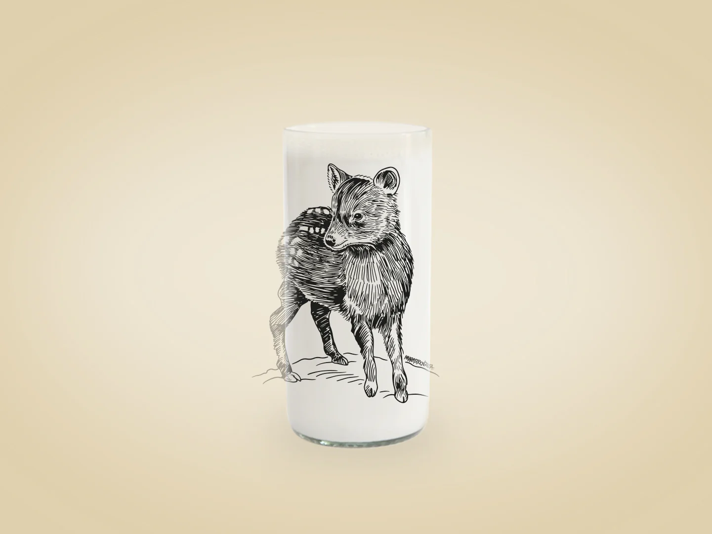 6-PUDU-ANIMALES-AMENAZADOS-6-VASO-500-ML-15-CM-GREEN-GLASS-GARUGA