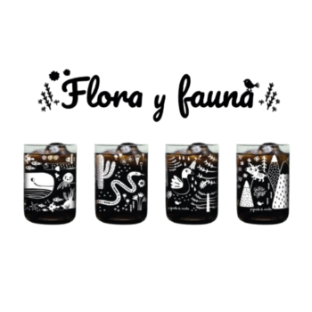Flora Fauna - Juego 4 vasos 330 ml - Green Glass