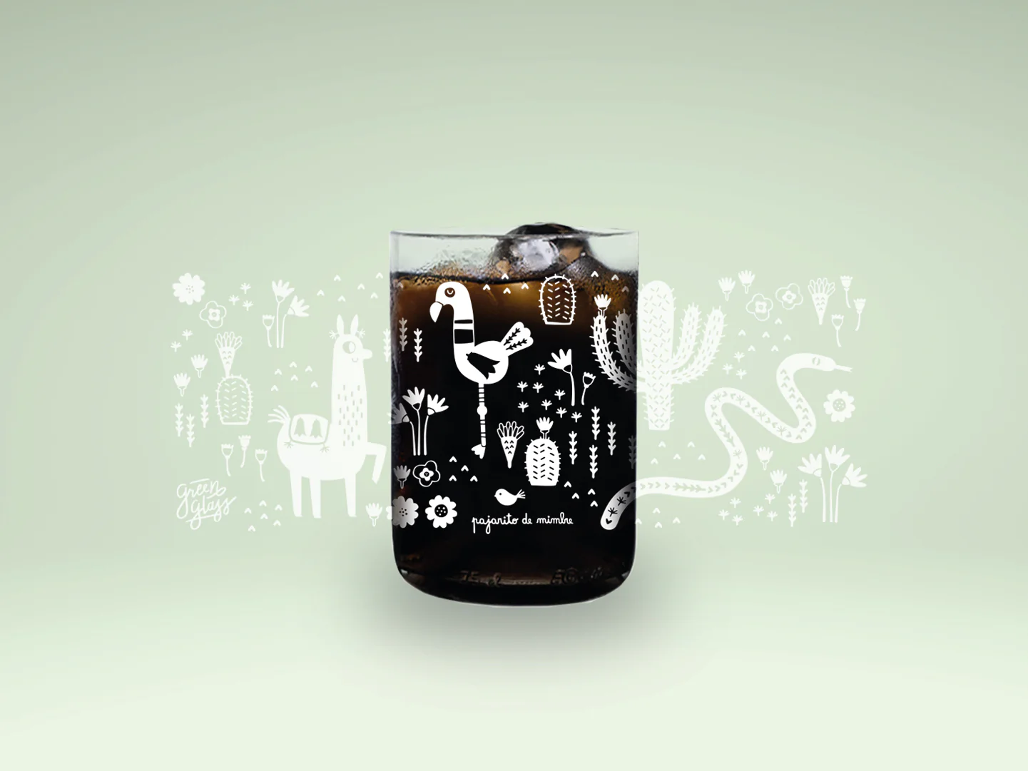 VASO2-FLORA-Y-FAUNA-DESIERTO-FLORIDO-GREEN-GLASS-11CM-300ML