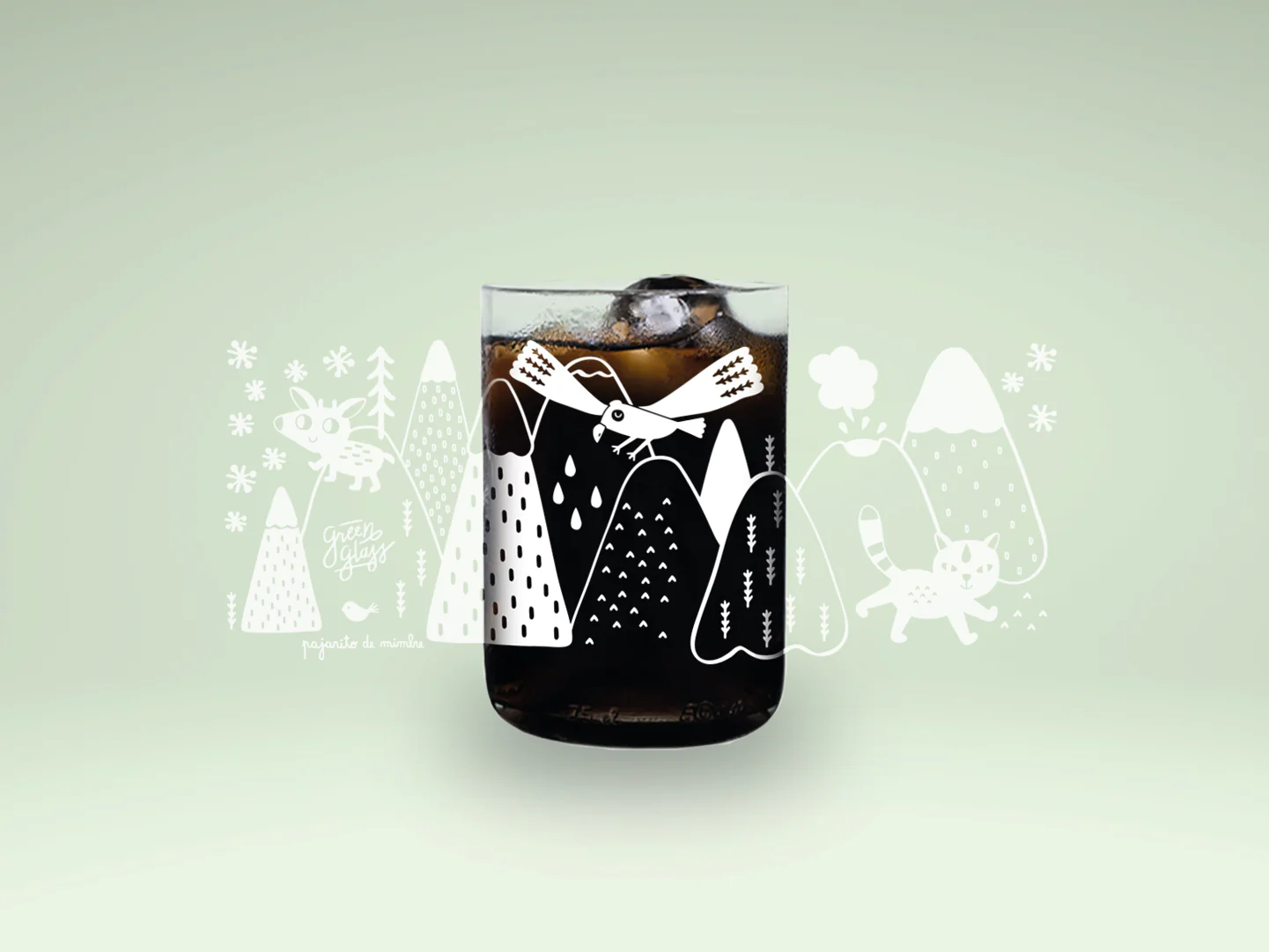 VASO4-FLORA-Y-FAUNA-CORDILLERA-GREEN-GLASS-11CM-300ML