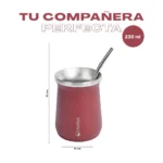 [LHMAMU-RD] Mate Acero Inoxidable con Bombilla Lhotse Red