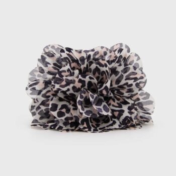 Hair clip flor de tela Animal print - Amarelle