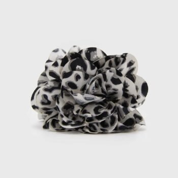 Hair clip flor de tela Gris